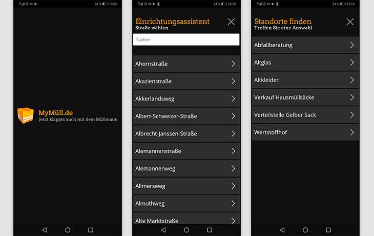 Abfall-Apps: Screenshot MyMüll.de