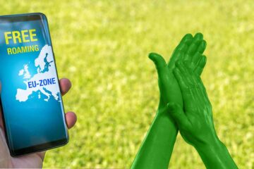 EU-Roaming: Smartphone und klatschende Hände