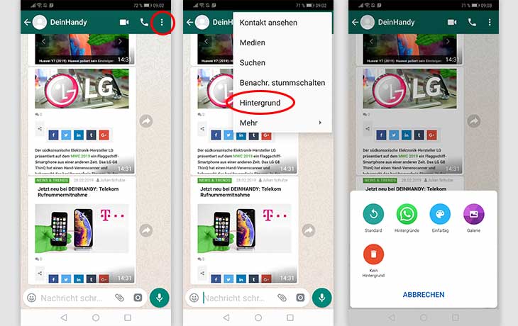 WhatsApp Hintergrund ändern Screenshot Android