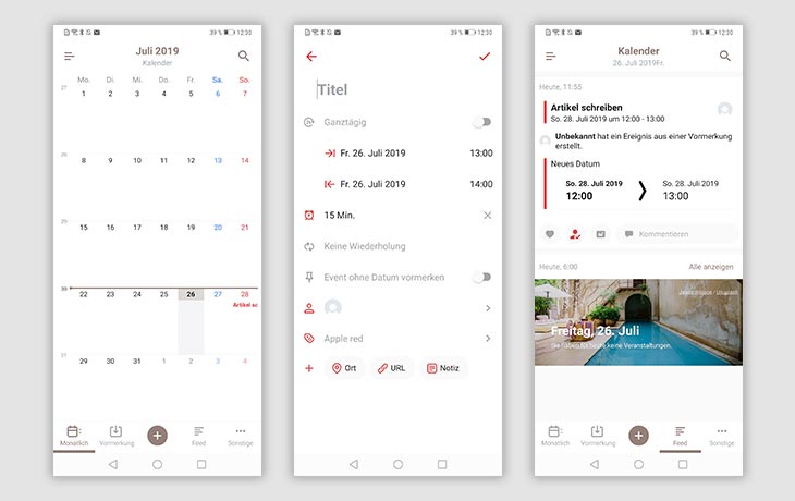 Kalender-App: Screenshot TimeTree