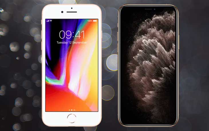 iPhone 11 Pro vs. iPhone 8 Plus: Handys im Vergleich von vorne