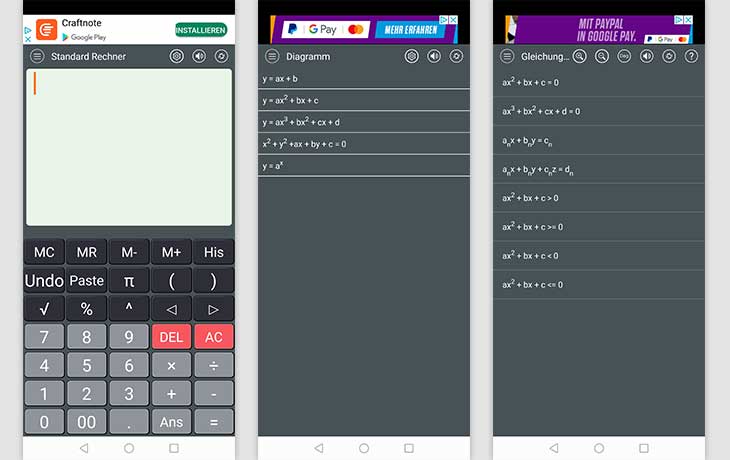 Taschenrechner-App: Screenshots HiEdi