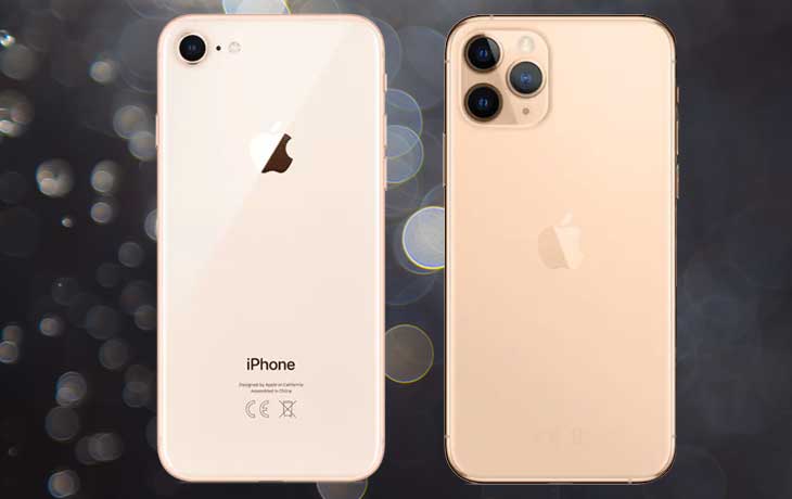 iPhone 11 Pro vs. iPhone 8 Plus: Handys von hinten im Vergleich