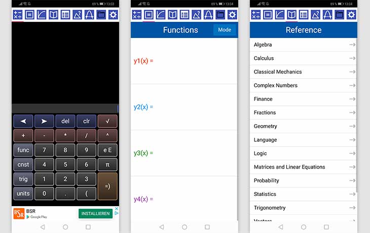 Taschenrechner-App: Screenshots Free Graphing Calculator