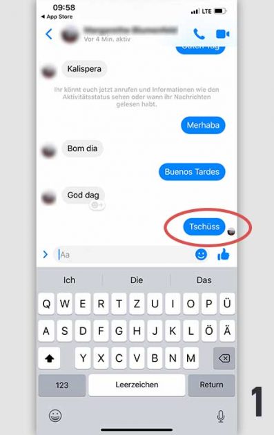 Facebook Nachricht löschen iOS 1