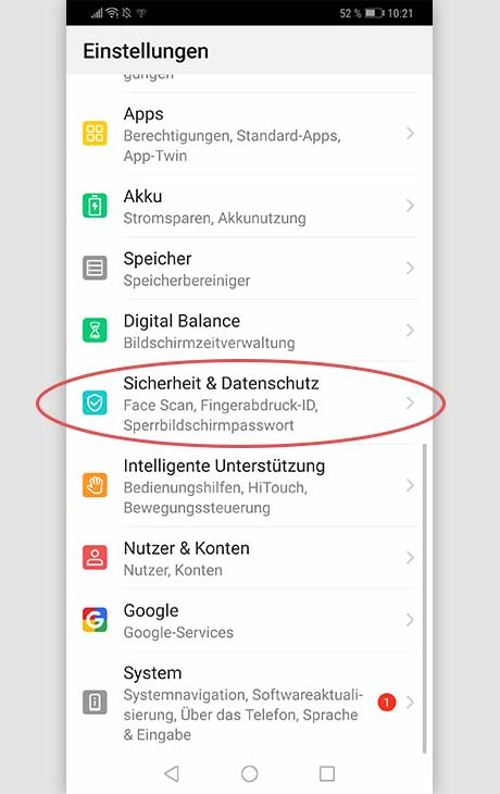 Android SIM PIN ausschalten Screenshot 1