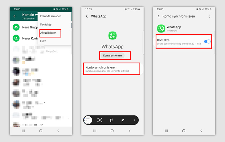 Android whatsapp kontakte aktualisieren WhatsApp aktualisieren