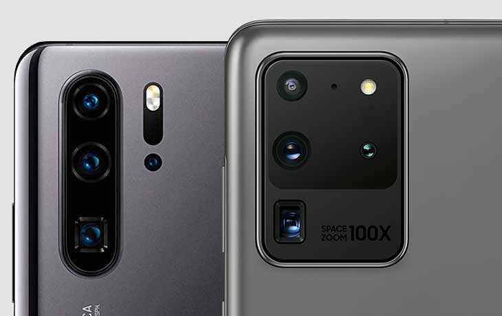 Kamera Galaxy S20 Ultra und Huawei P30 Pro