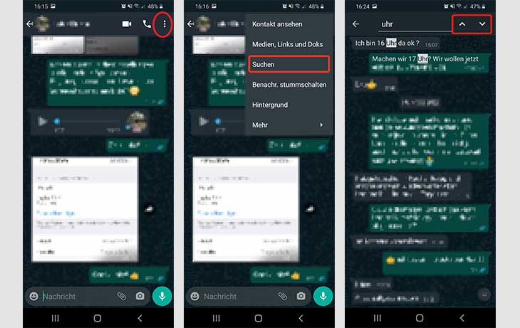 Android Einzelchat durchsuchen