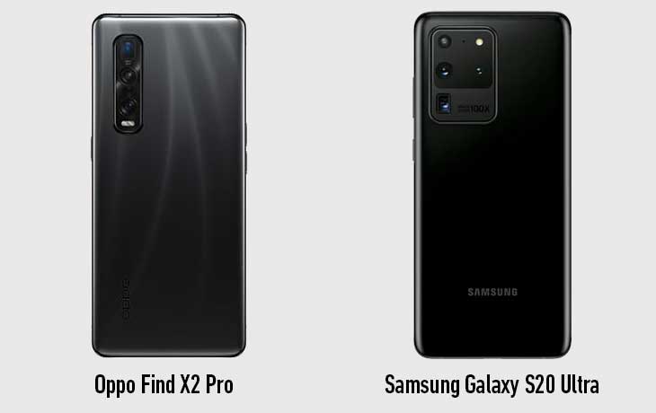 Galaxy S20 Ultra und Oppo Find X2 Pro Rückseite