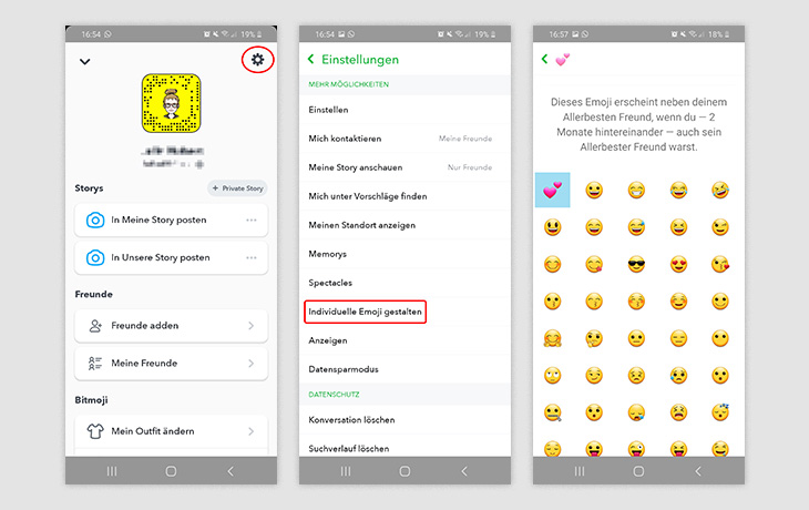 Snapchat Emojis ändern