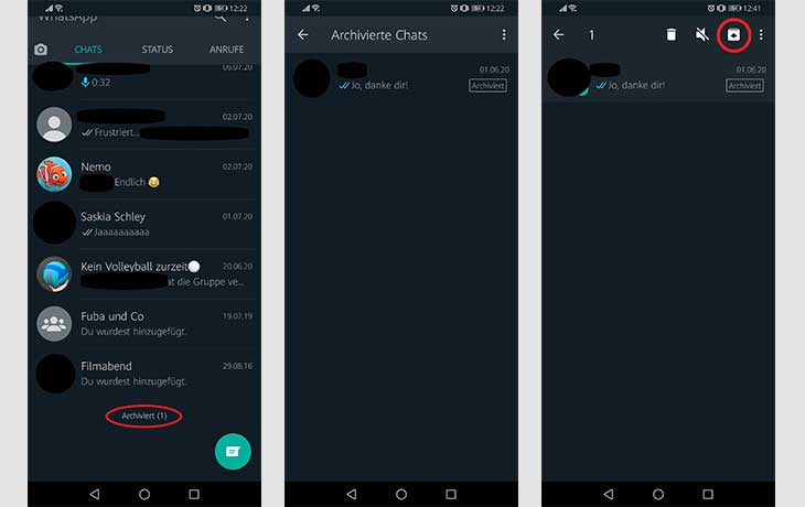 Bei iphone whatsapp löschen chats archivierte WhatsApp auf