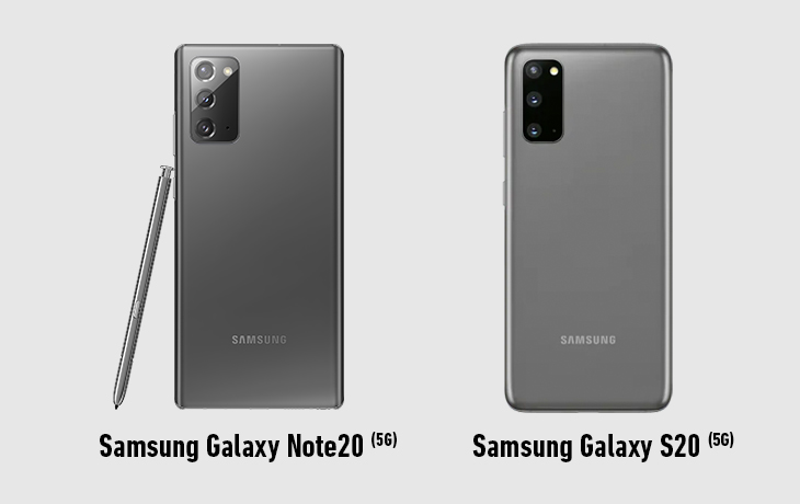 Galaxy Note 20 und Galaxy S20 Rückseite