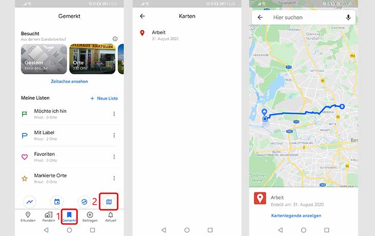Google Maps Route finden Anleitung
