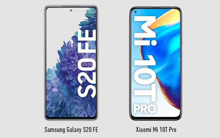Xiaomi Mi10T Pro vs. Samsung Galaxy S20 FE Front